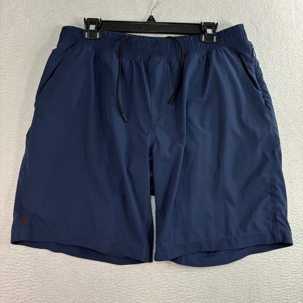 Rhone Mako Shorts Men L Blue Stretch Lined Drawstring Training Workout Pursuit